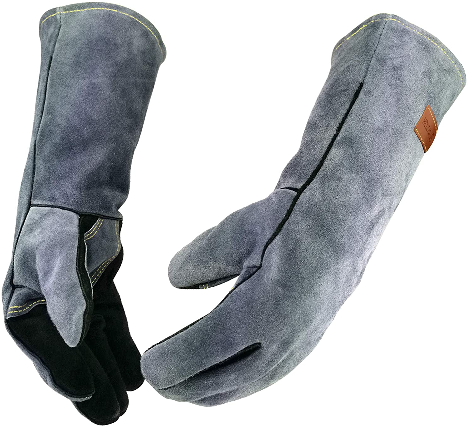 Welding Gloves Padded Long-Cuff Split Cowhide Stick 21" Welding Grill 